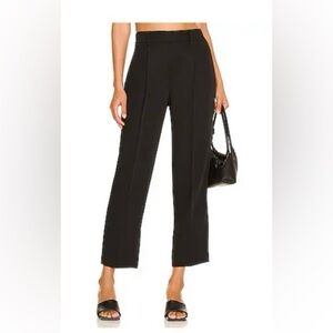 Vince Mid Rise Tapered Pull On Pants Women's Elegant Black Trousers | M